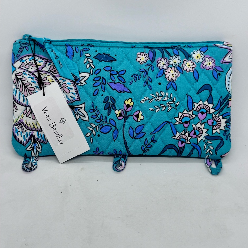 NWT Vera Bradley Peacock Garden Pencil Pouch